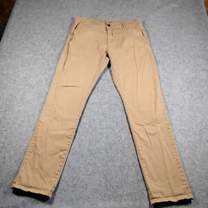 Lafaurie Thiago Mens Tan Khaki Cotton Stretch Chino Pants Size 34 Made in France